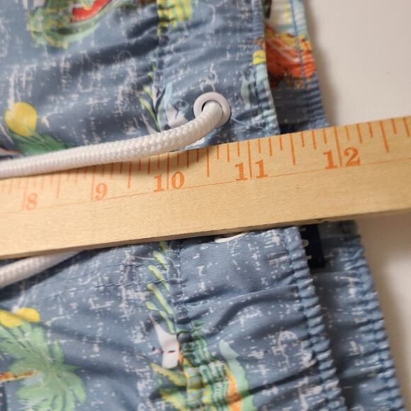 Original Penguin Men's Blue Lightweight Elastic Waistband Tropical Swim Trunks L - Picture 6 of 14